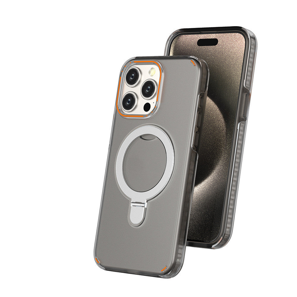 Colorful Magnetic Bracket iPhone Case With Holder Stand Cover Magesafe Magnetic Transparent Wireless Charge Case For iPhone