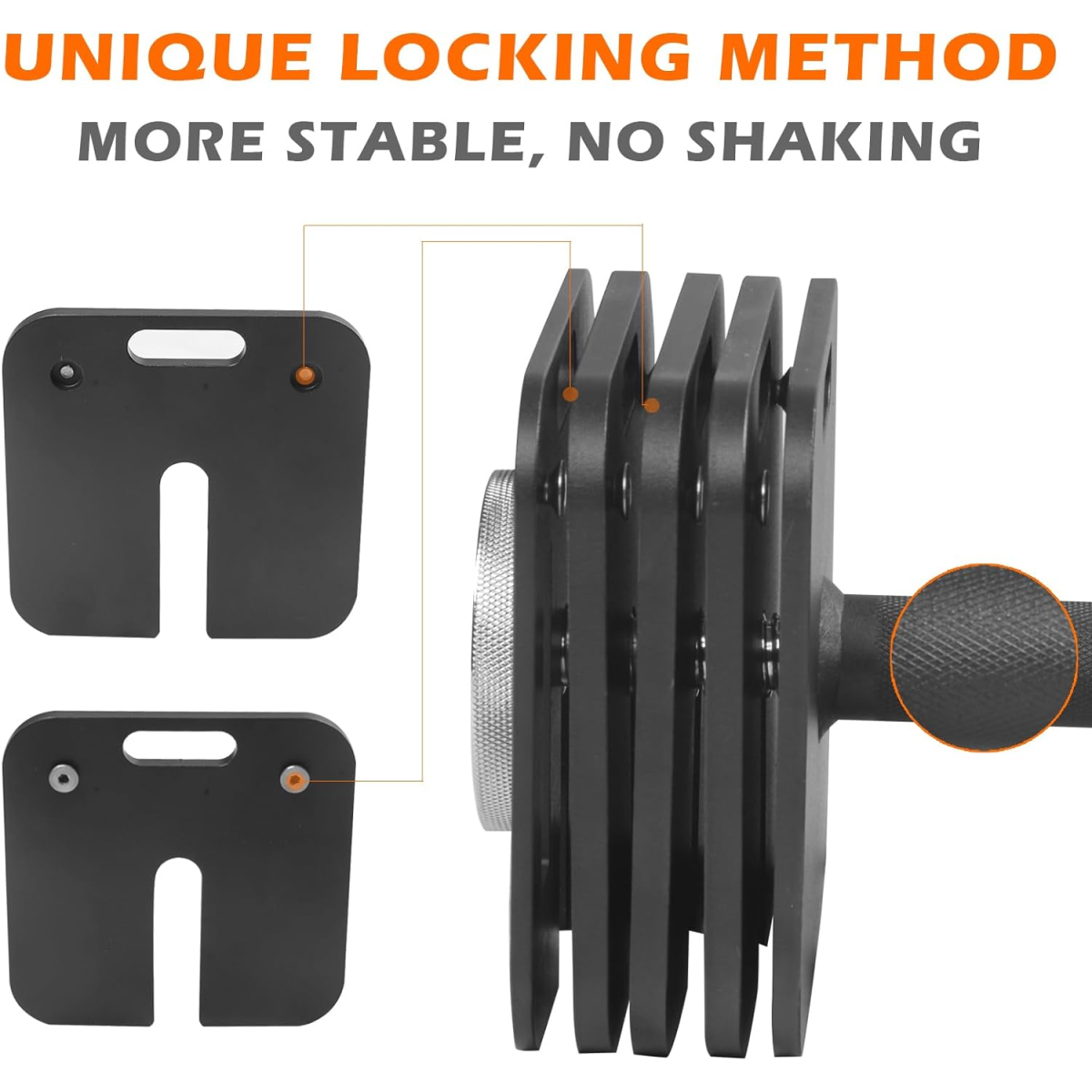 Adjustable Two Dumbbells Or Dumbbells Sets 80LB Square Dumbbell 9 in 1 Free Weights for Multi weight Options Quick-Lock Adjustable