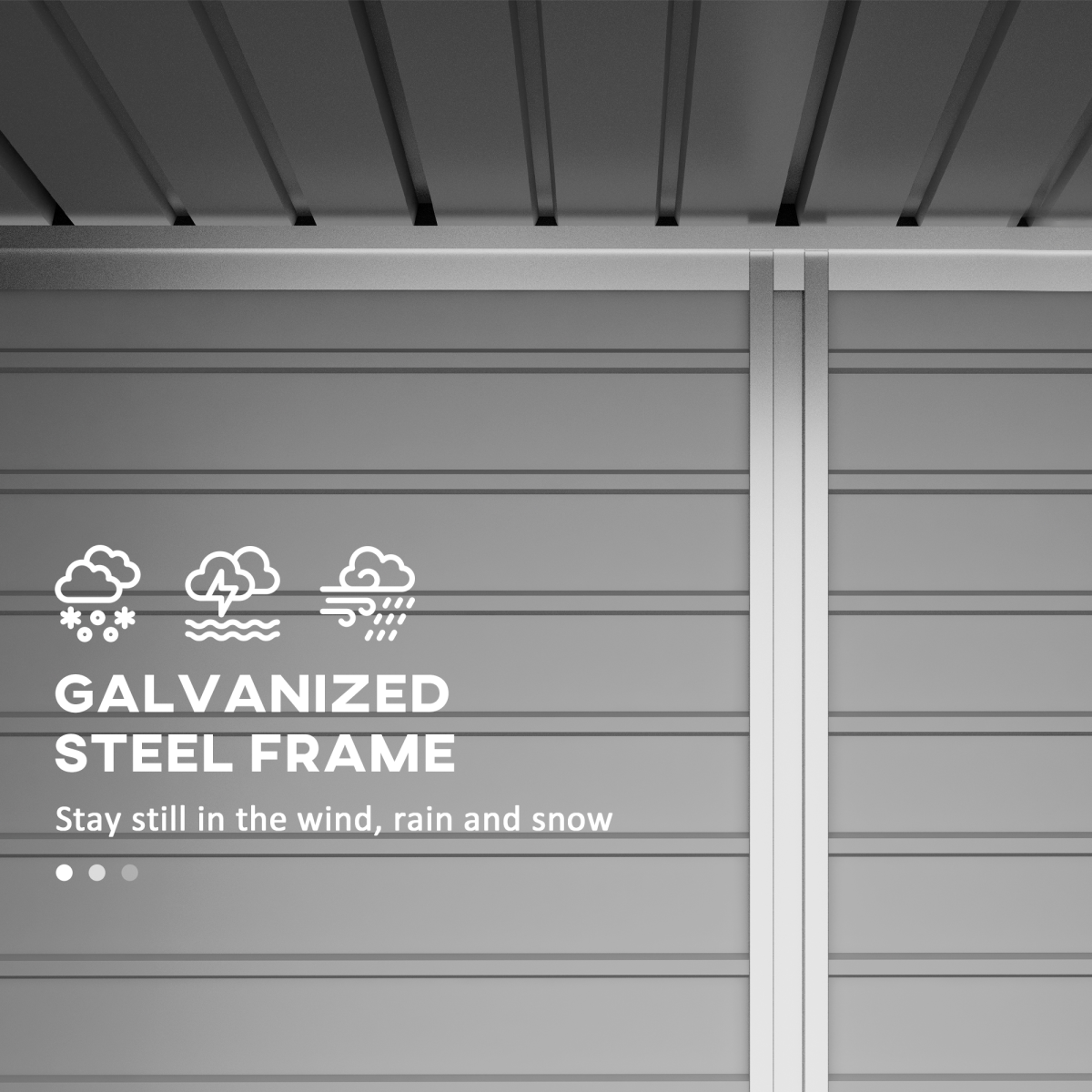 Outsunny 6.3 x 4.3FT Galvanised Metal Garden Shed with Lockable Door, Grey
