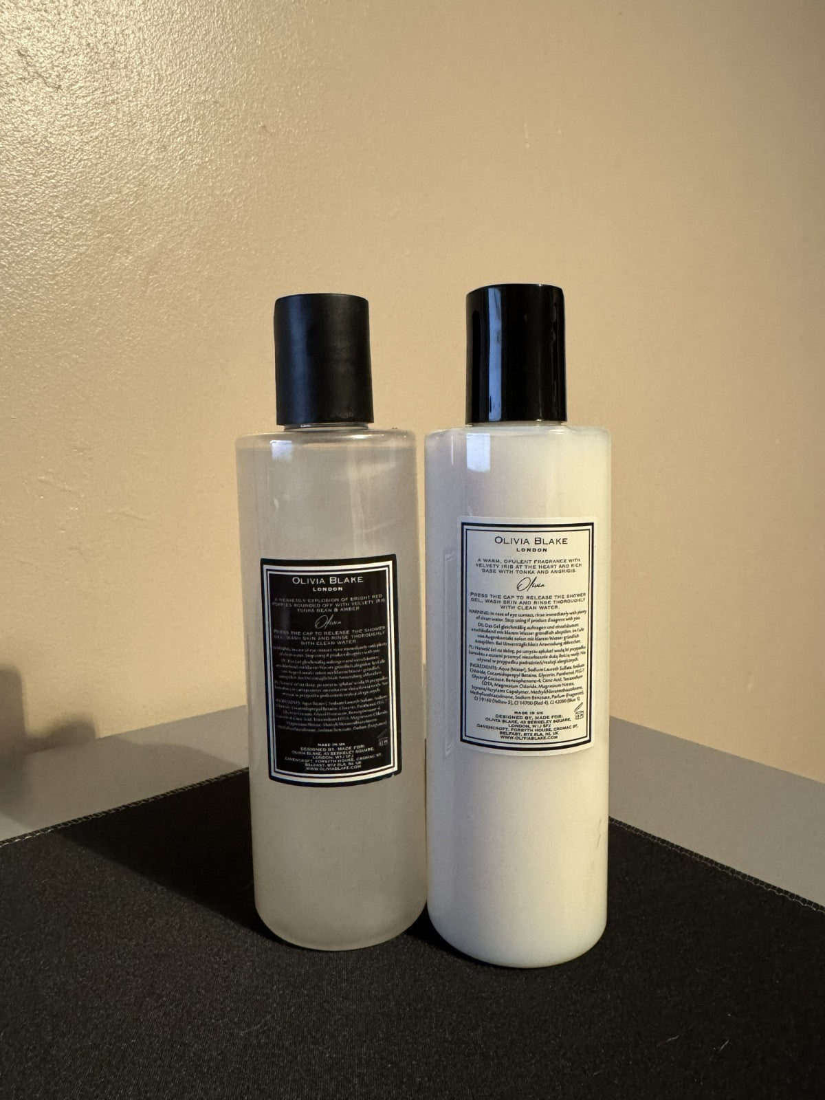 Olivia Blake Bath & Shower Gel 250ml x2 @ 1 x Poppy Noir  1 x Velvet Blooms
