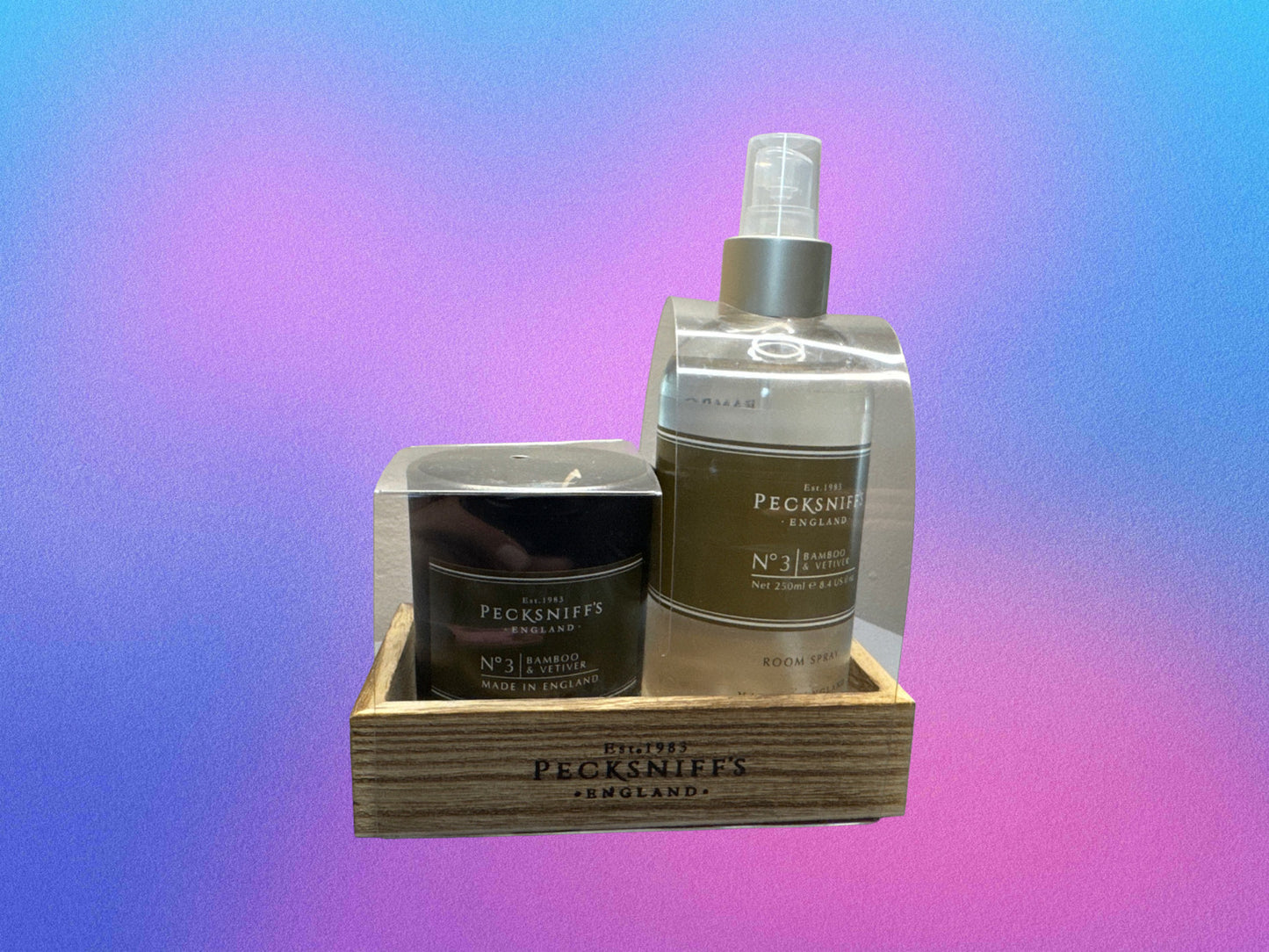 Pecksniff's Room Spray And Candle, Bamboo And Vetiver, Gift Set 🎁