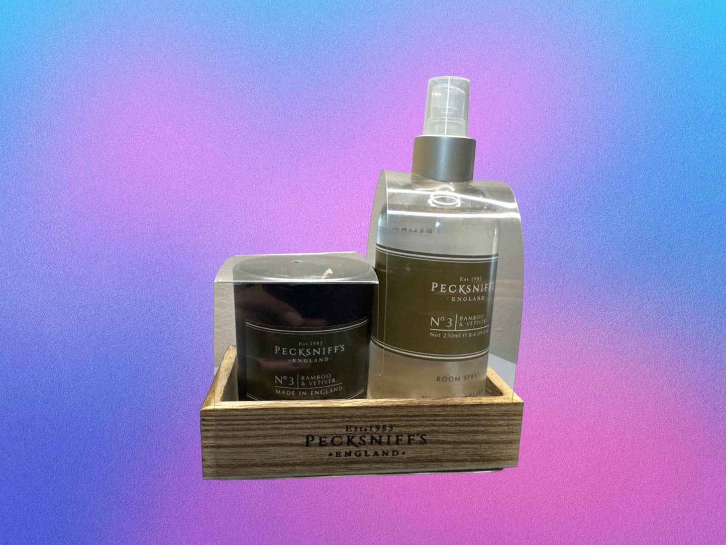 Pecksniff's Room Spray And Candle, Bamboo And Vetiver, Gift Set 🎁