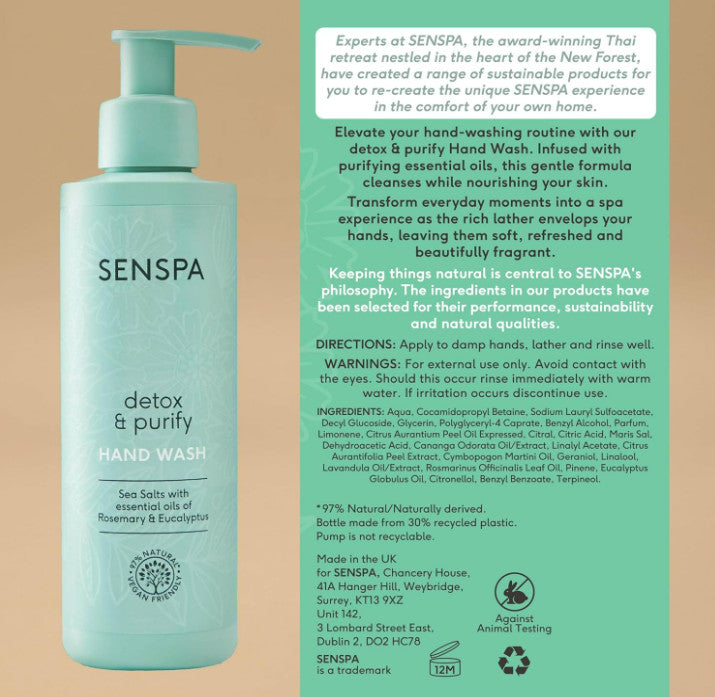 SenSpa Detox & Purify Hand Wash – Refreshing Cleanse 250ml