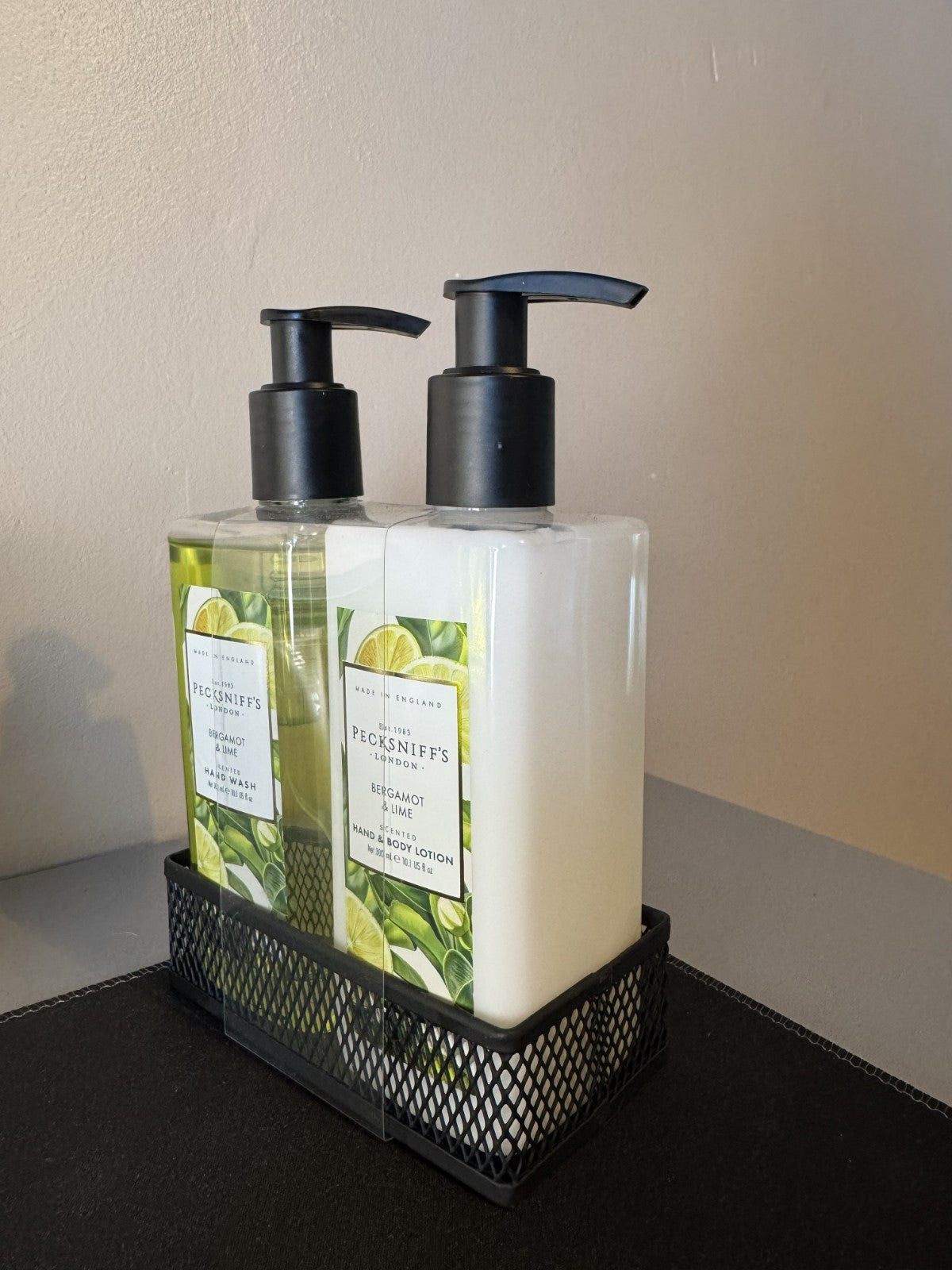 Pecksniffs Bergamot & Lime Hand Wash, Hand & Body Lotion Set 300ml Each