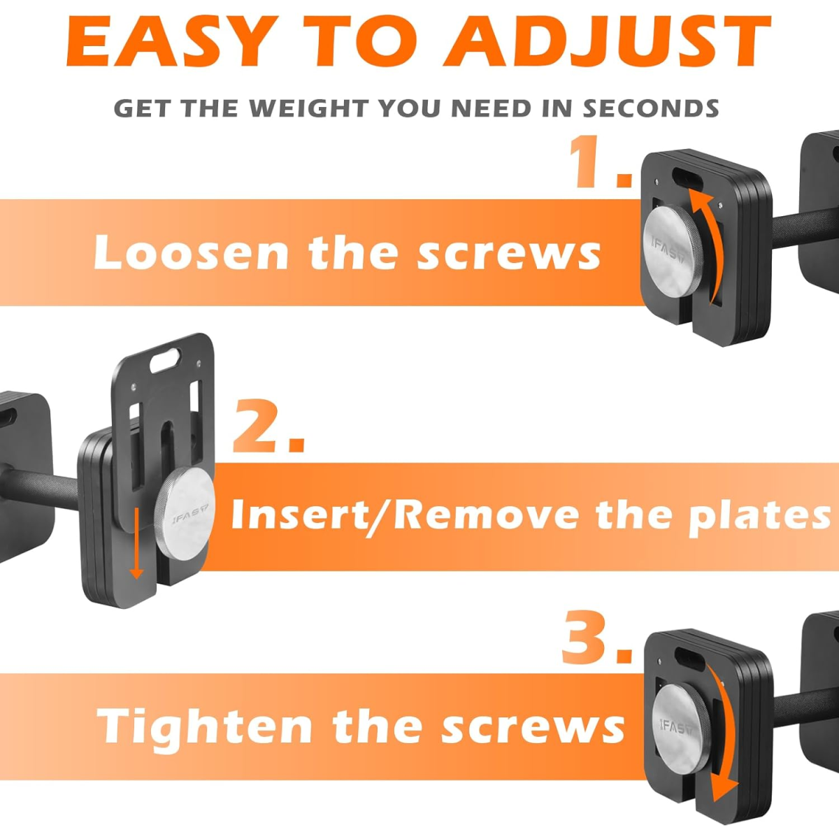 Adjustable Two Dumbbells Or Dumbbells Sets 80LB Square Dumbbell 9 in 1 Free Weights for Multi weight Options Quick-Lock Adjustable