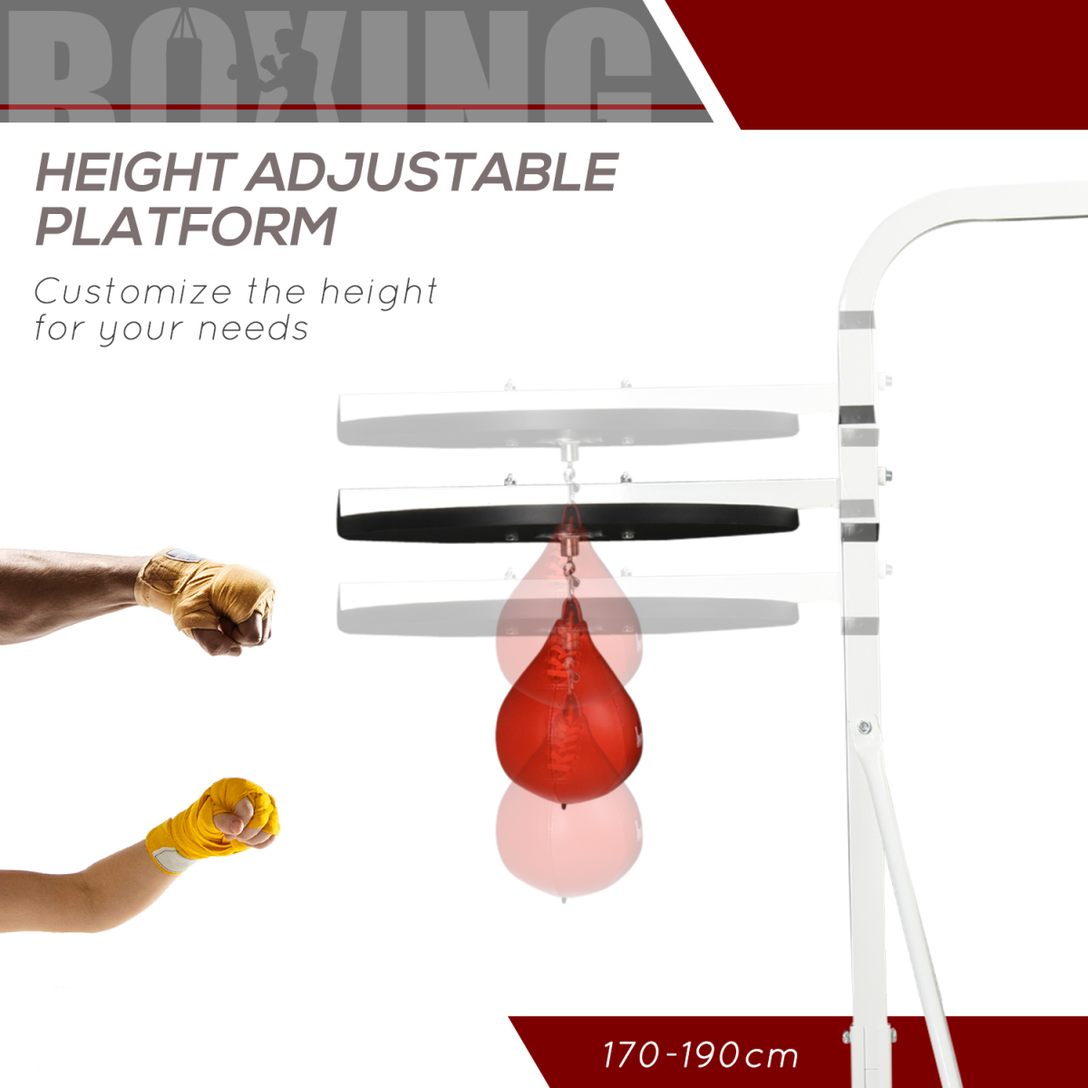 Free-Standing Speed Bag Platform Boxing Punch Bag Fitness Station Stand HOMCOM