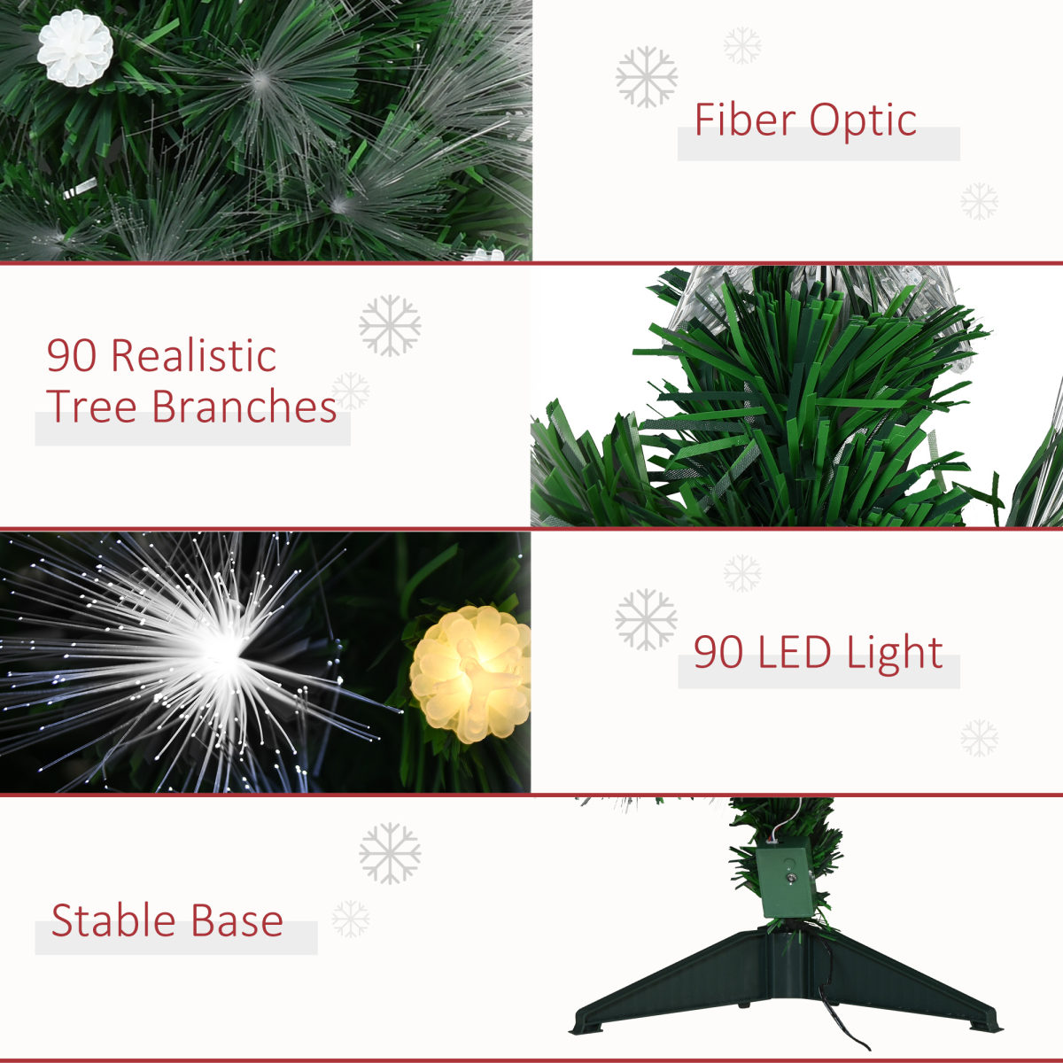 3ft White Light Christmas Tree 90 LEDs Star Topper Tri-Base Pre-Lit Home