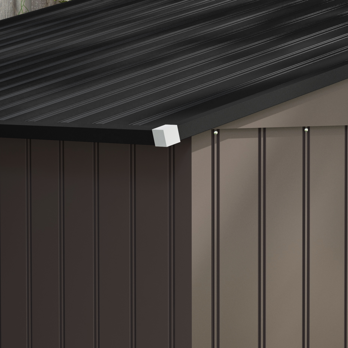 9 X 6FT Outdoor Storage Garden Shed Sliding Door Galvanised Metal Brown