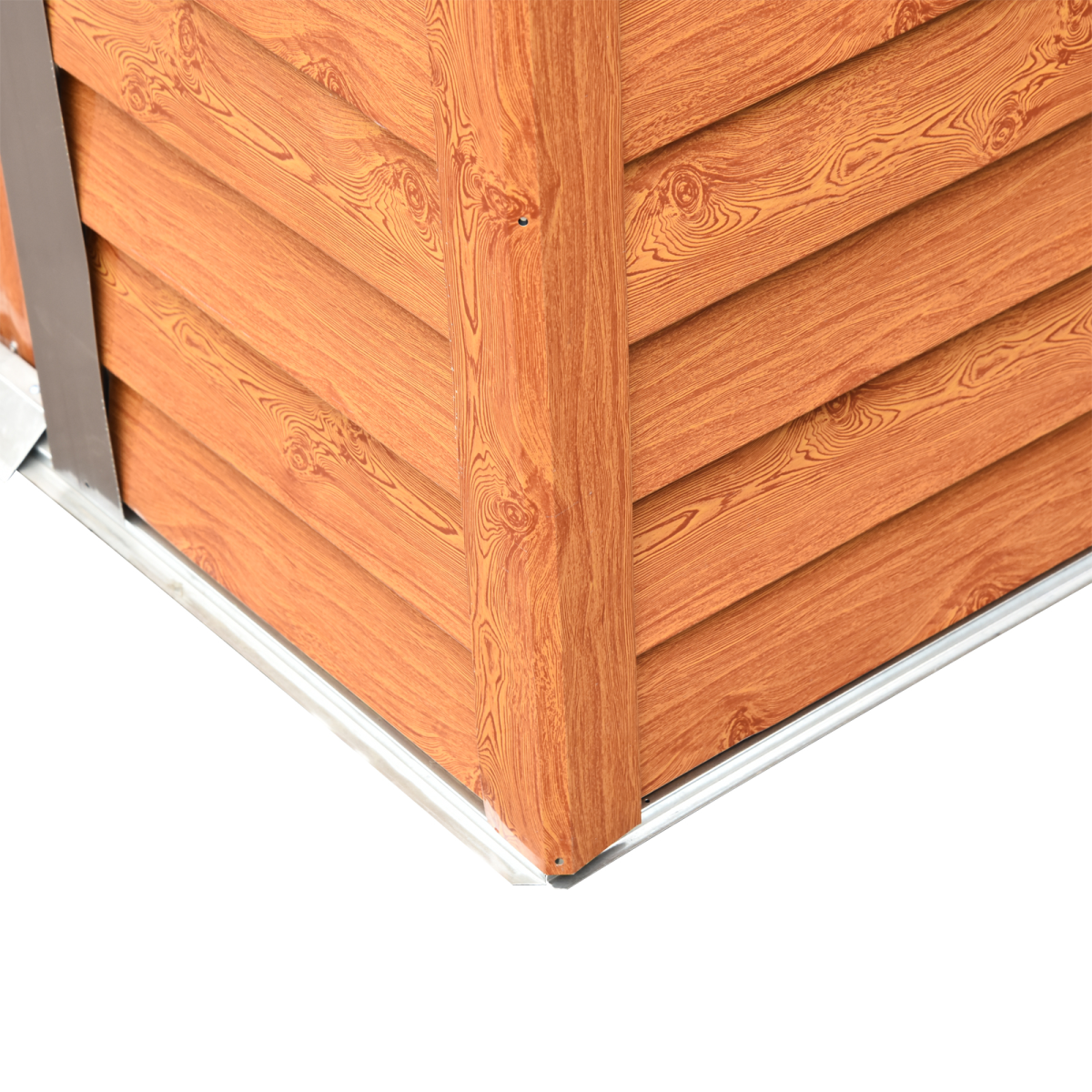 6x5ft Metal Garden Shed House Gardening Tool Storage Brown 193Lx152Wx203Hcm