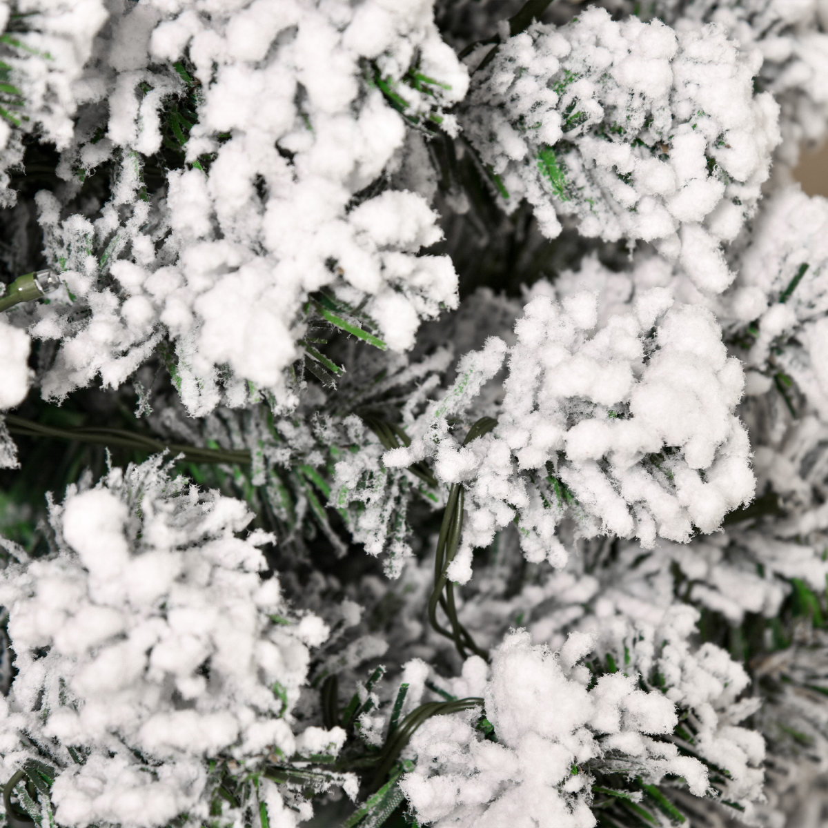 5 Feet Prelit Artificial Snow Flocked Christmas Tree Warm LED Light Green White