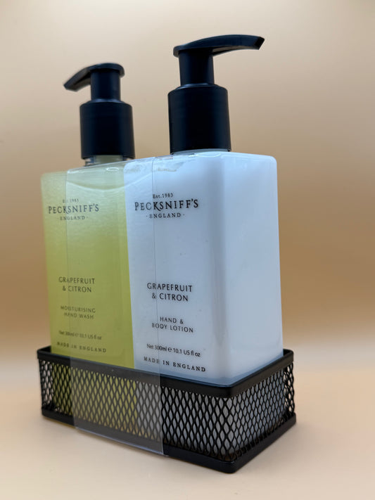 Pecksniffs Grapefrruit & Citron Hand Wash, Hand & Body Lotion Set 300ml Each