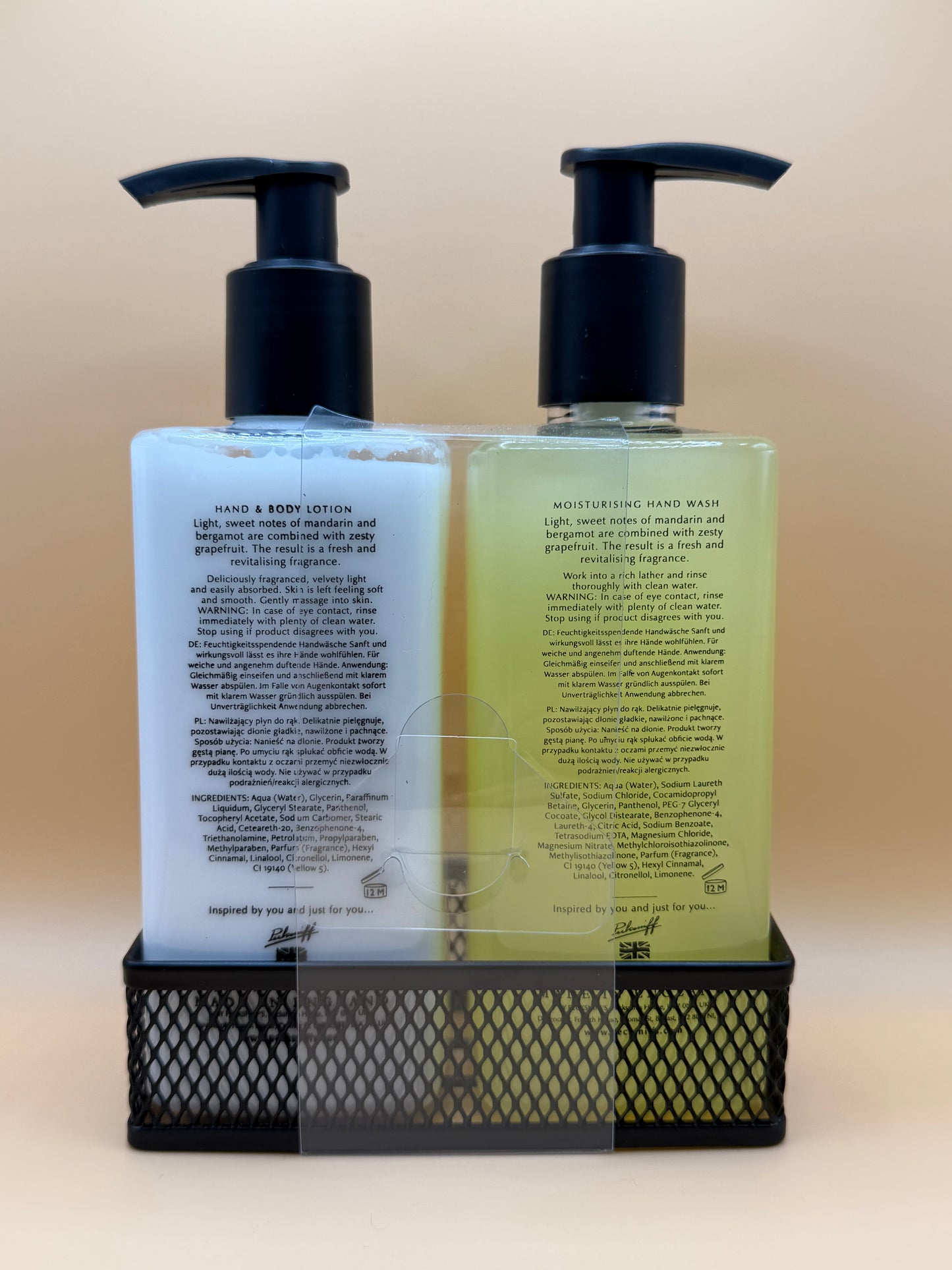 Pecksniffs Grapefrruit & Citron Hand Wash, Hand & Body Lotion Set 300ml Each