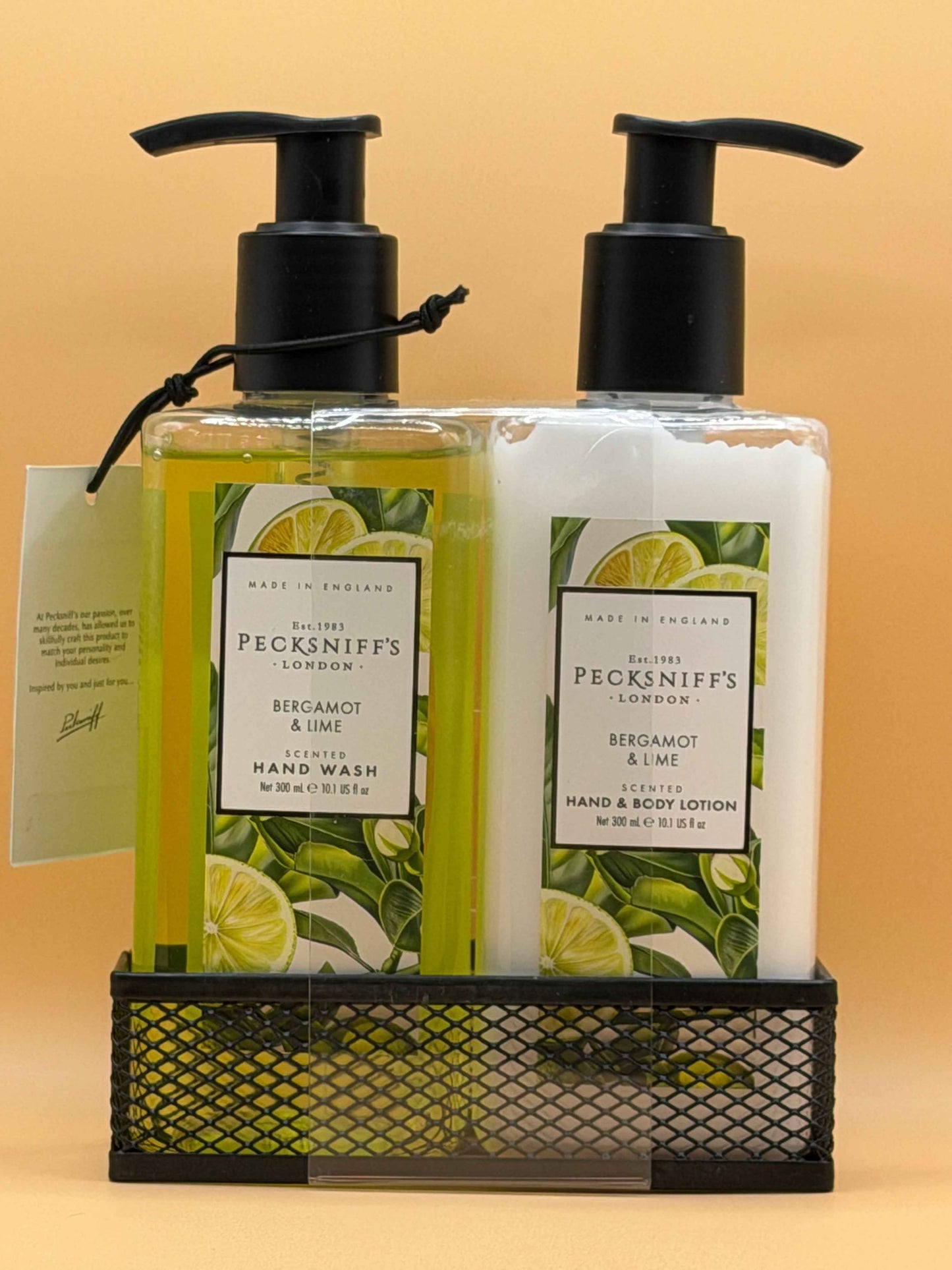 Pecksniffs Bergamot & Lime Hand Wash, Hand & Body Set 300ml Each