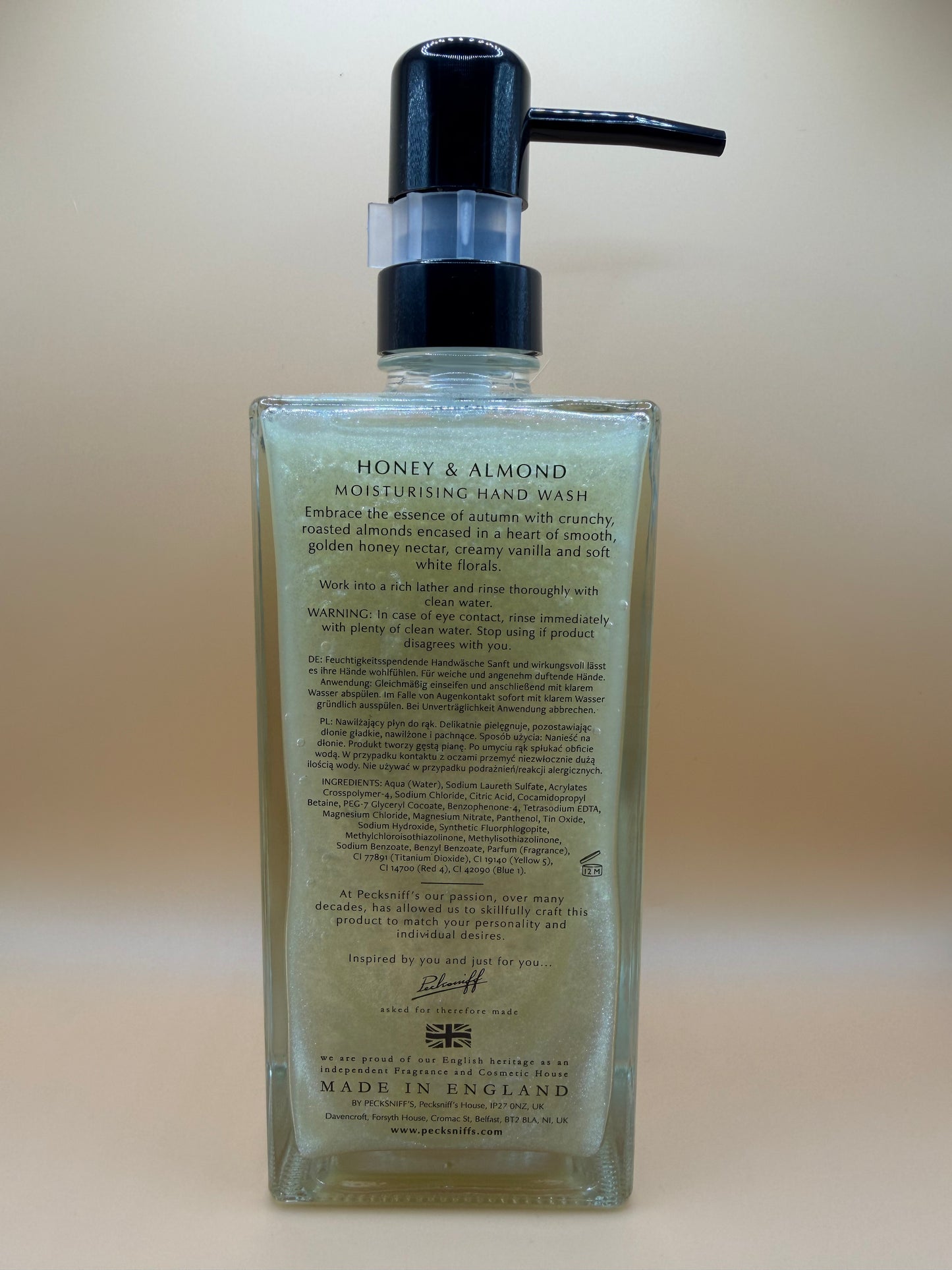 Pecksniff’s Honey & Almond Glass Hand Wash 500ml