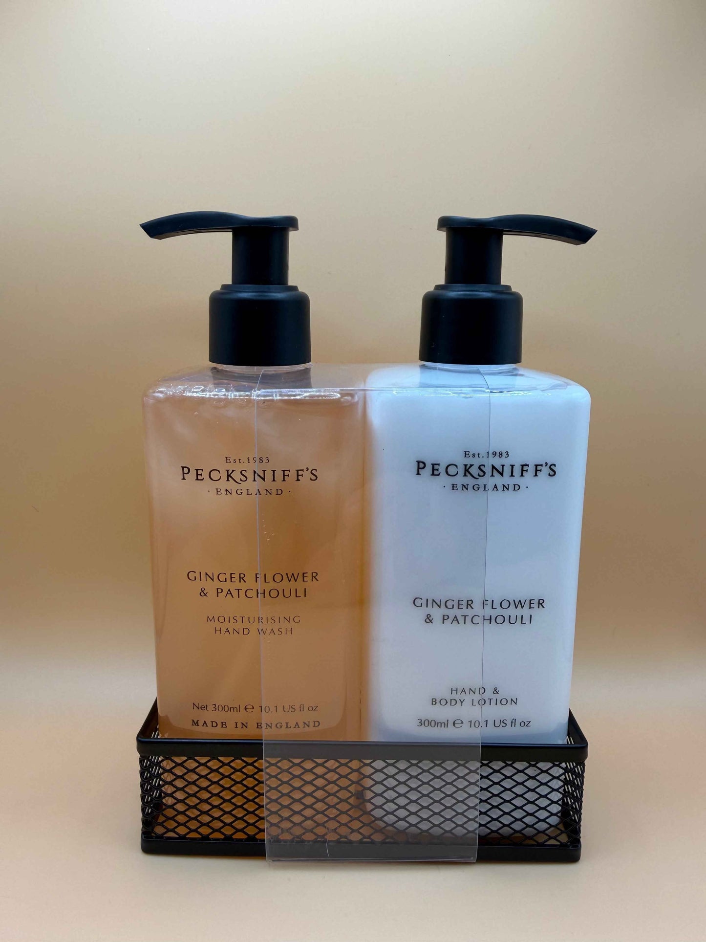 Pecksniffs Giber Flower & Patchouli Hand Wash, Hand & Body Lotion Set 300ml Each