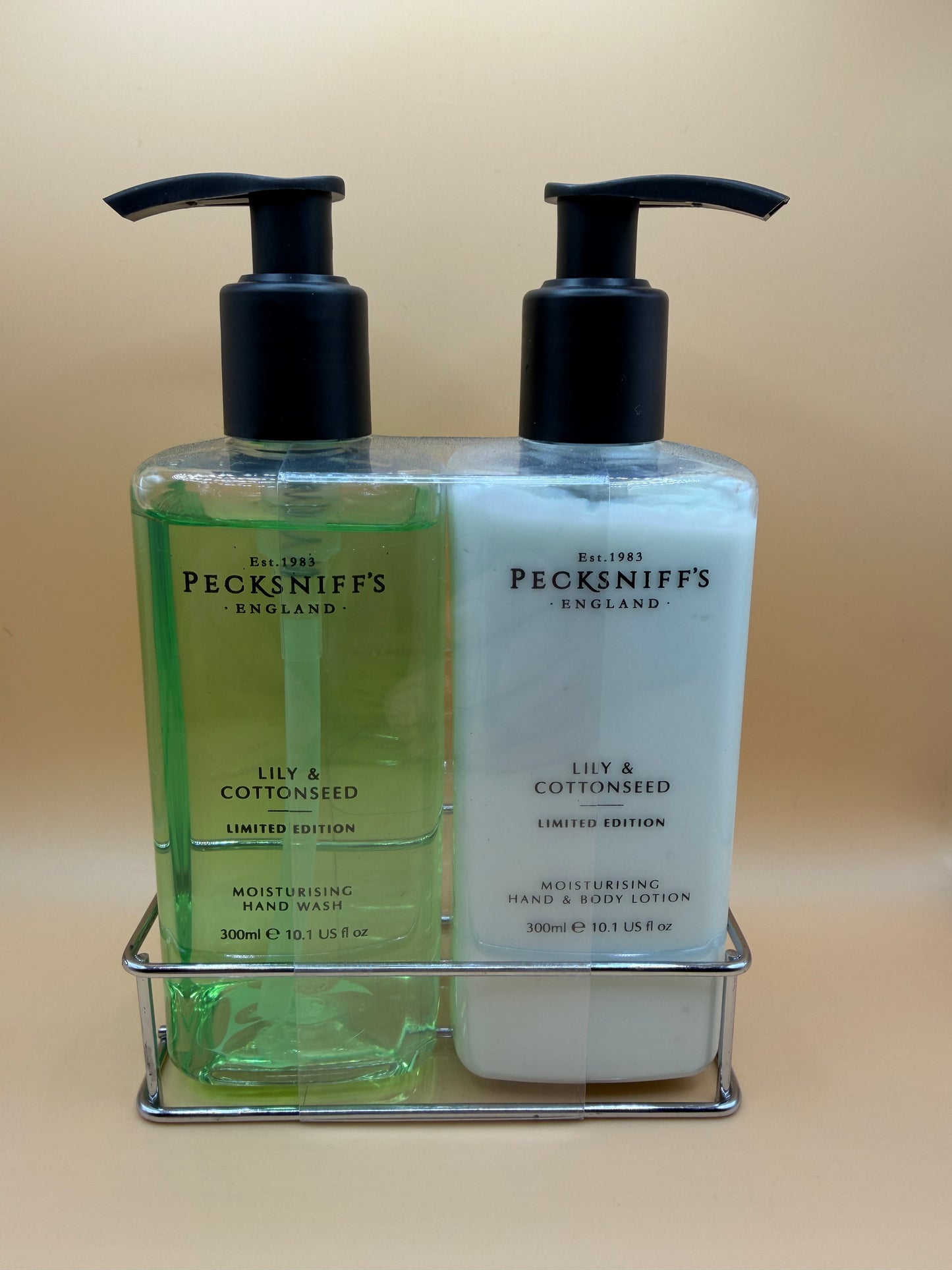Pecksniffs lily & Cottonseed Hand Wash, Hand & Body Lotion Set 300ml Each