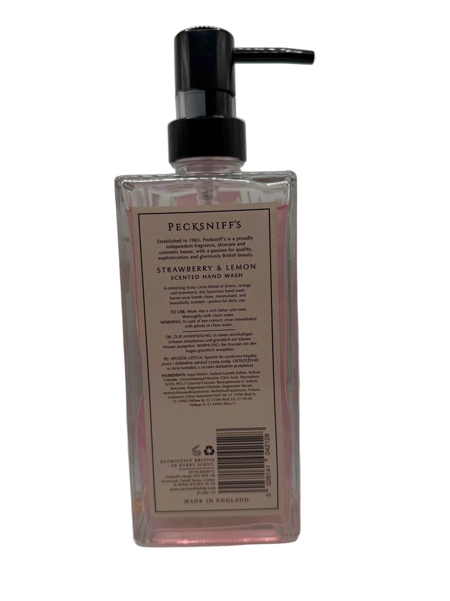 Pecksniff’s Strawberry & Lemon Glass Hand Wash 500ml