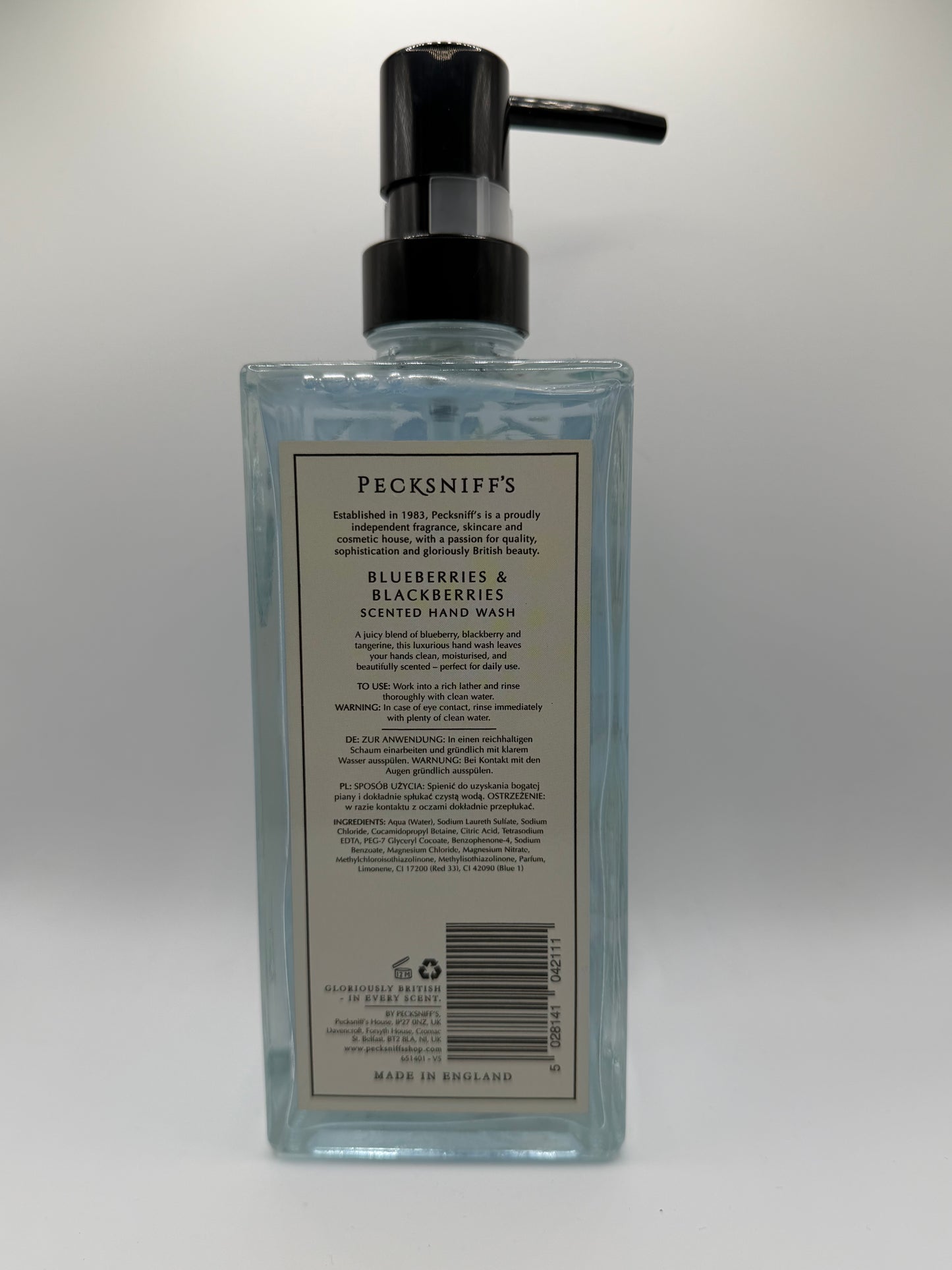 Pecksniff’s Blueberries & Blackberries Glass Hand Wash 500ml