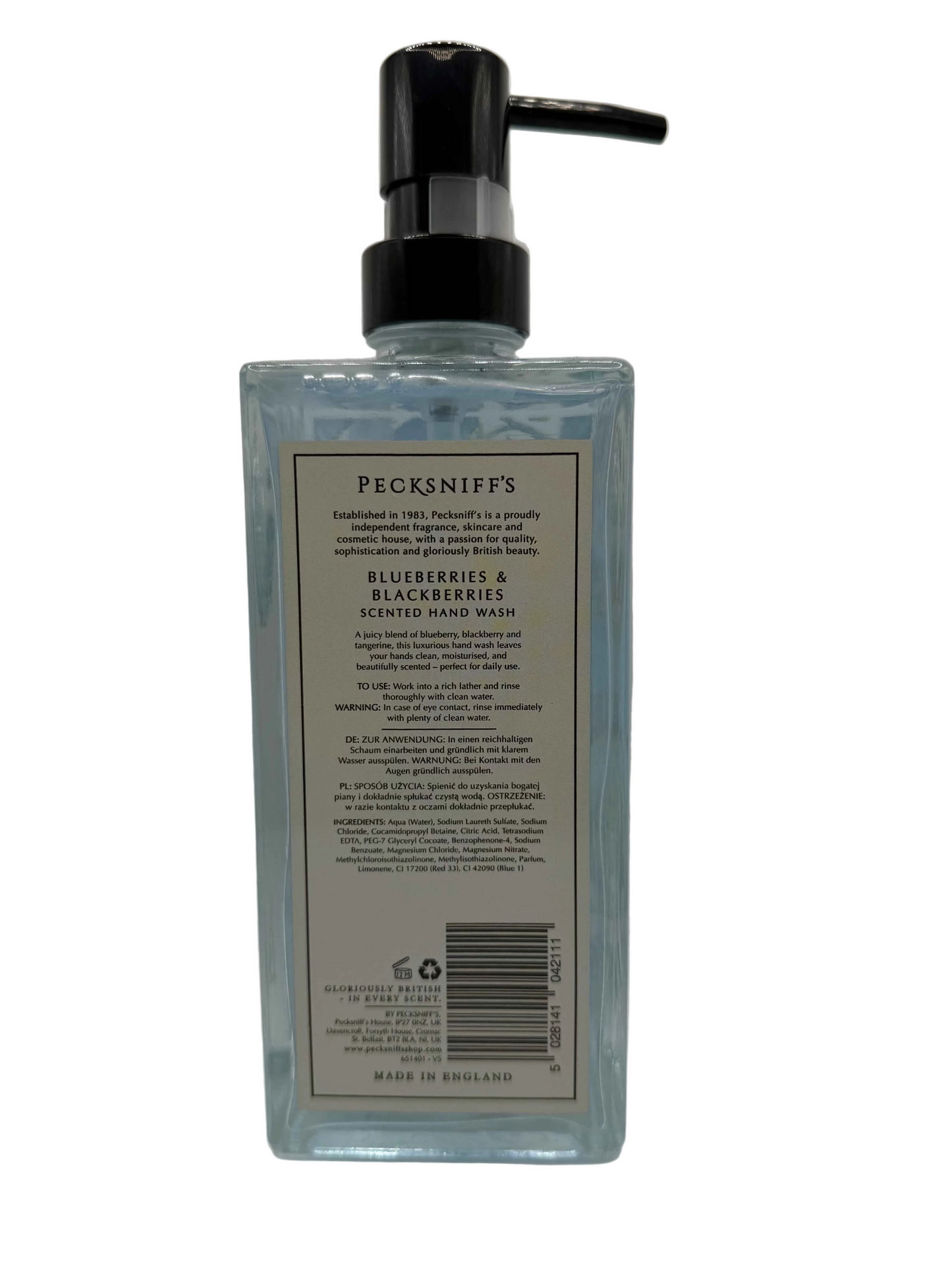 Pecksniff’s Blueberries & Blackberries Glass Hand Wash 500ml