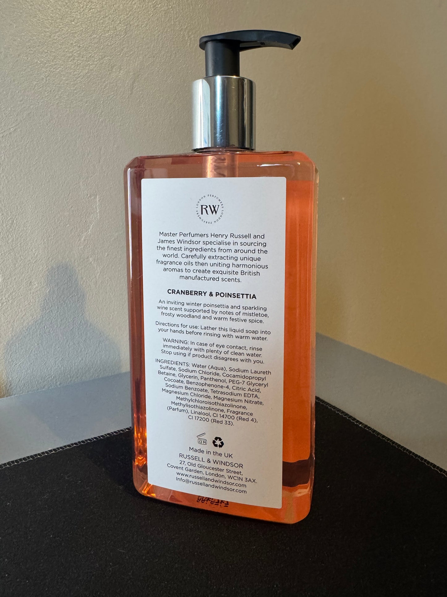 Russell & Windsor Cranberry & Poinsettia Handwash 500ml