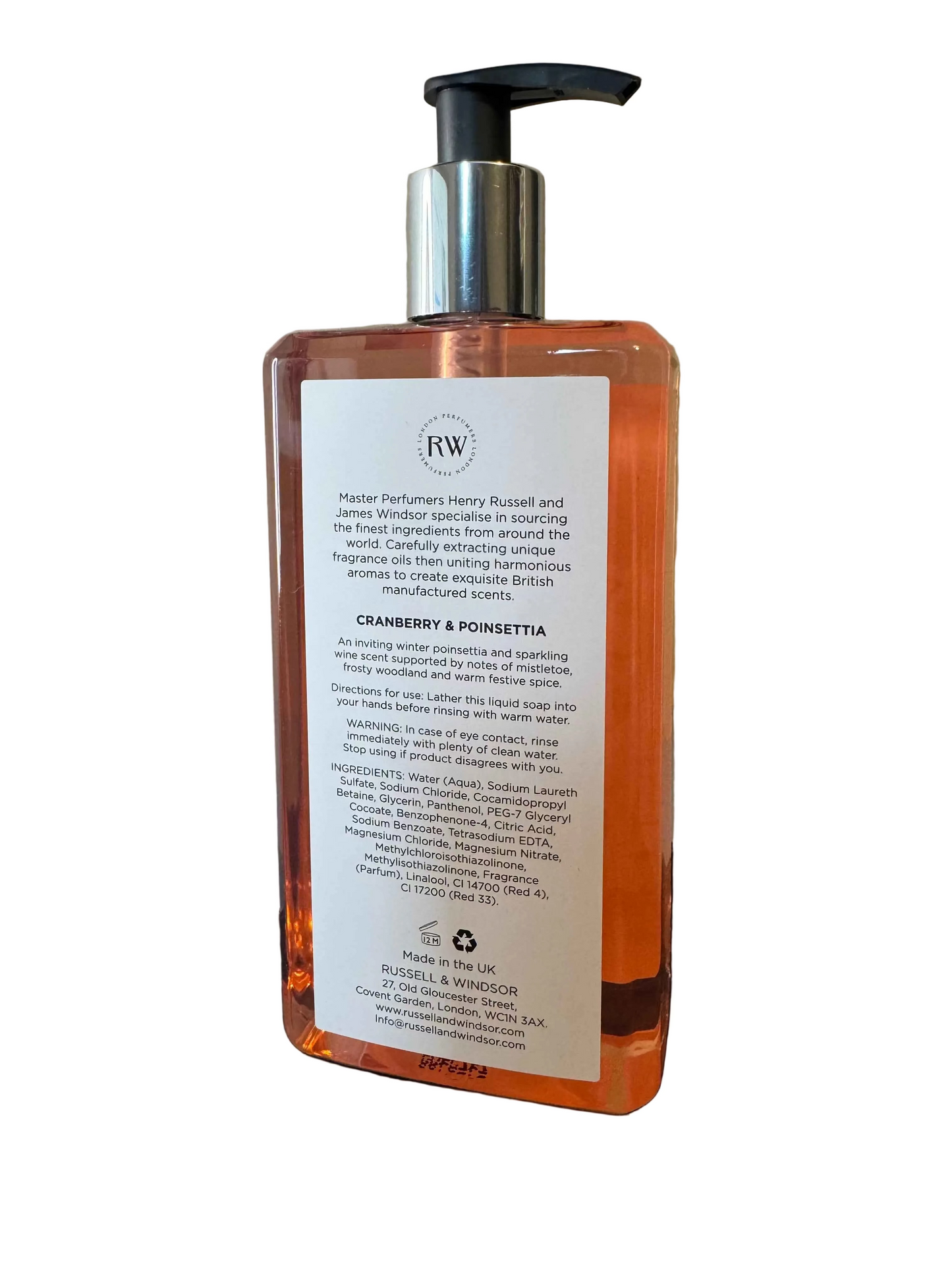 Russell & Windsor Cranberry & Poinsettia Handwash 500ml