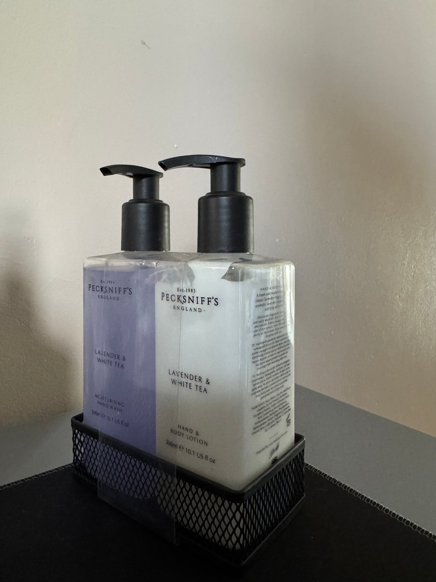 Pecksniffs Lavender & White Tea Hand Wash, Hand & Body Lotion Set 300ml Each