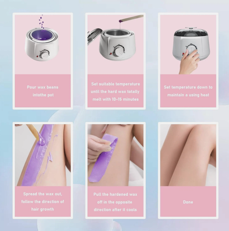 AccueilPort Waxing Kit Professional Hair Removal Wax Kit Full Body Painless Waxing Warmer White