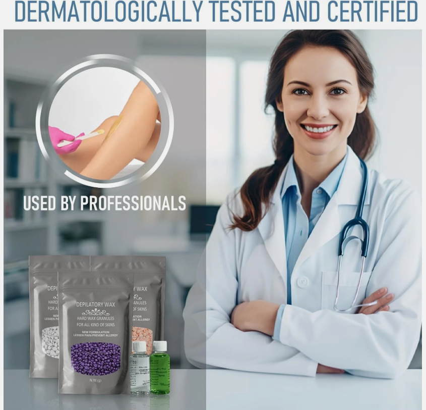 AccueilPort Waxing Kit Professional Hair Removal Wax Kit Full Body Painless Waxing Warmer White