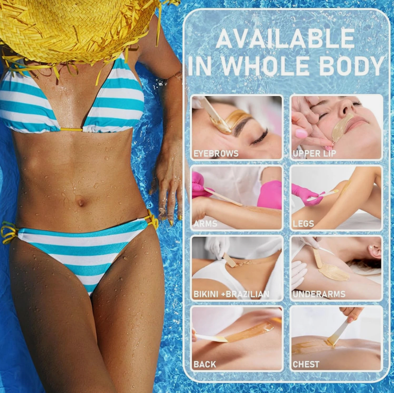 AccueilPort Waxing Kit Professional Hair Removal Wax Kit Full Body Painless Waxing Warmer Black