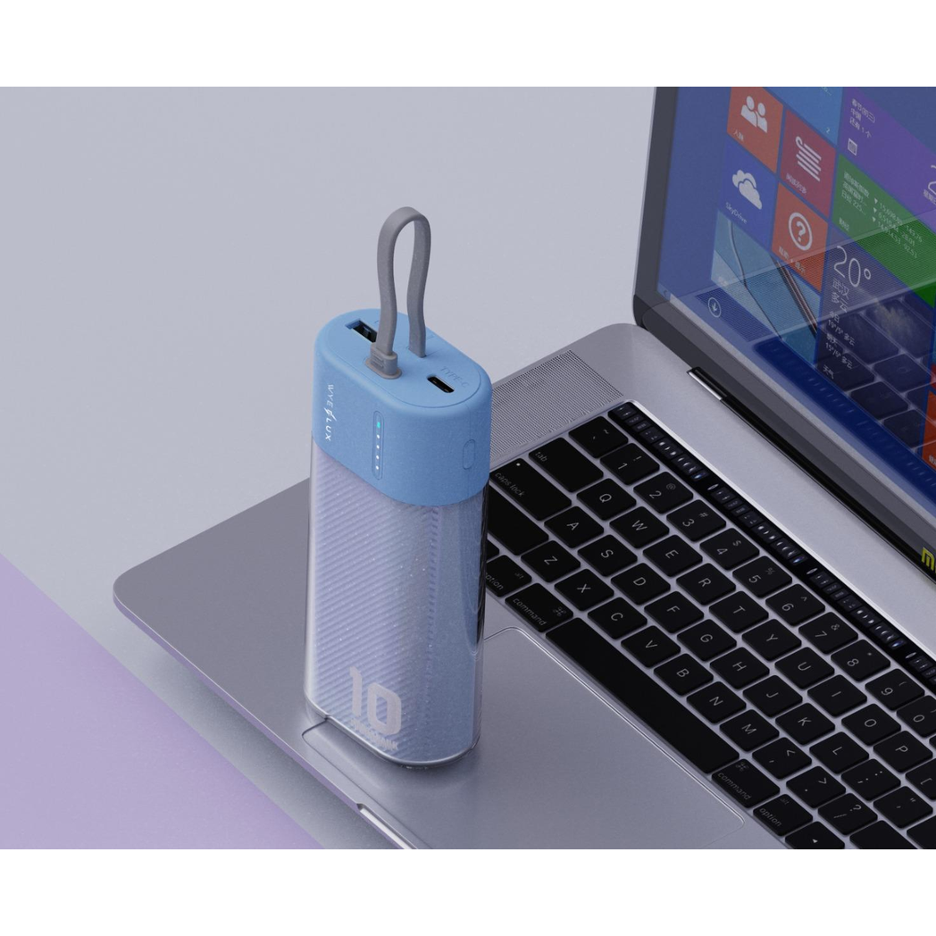 WYEFLUX 10000 mAh Mini Portable Power Bank - Blue