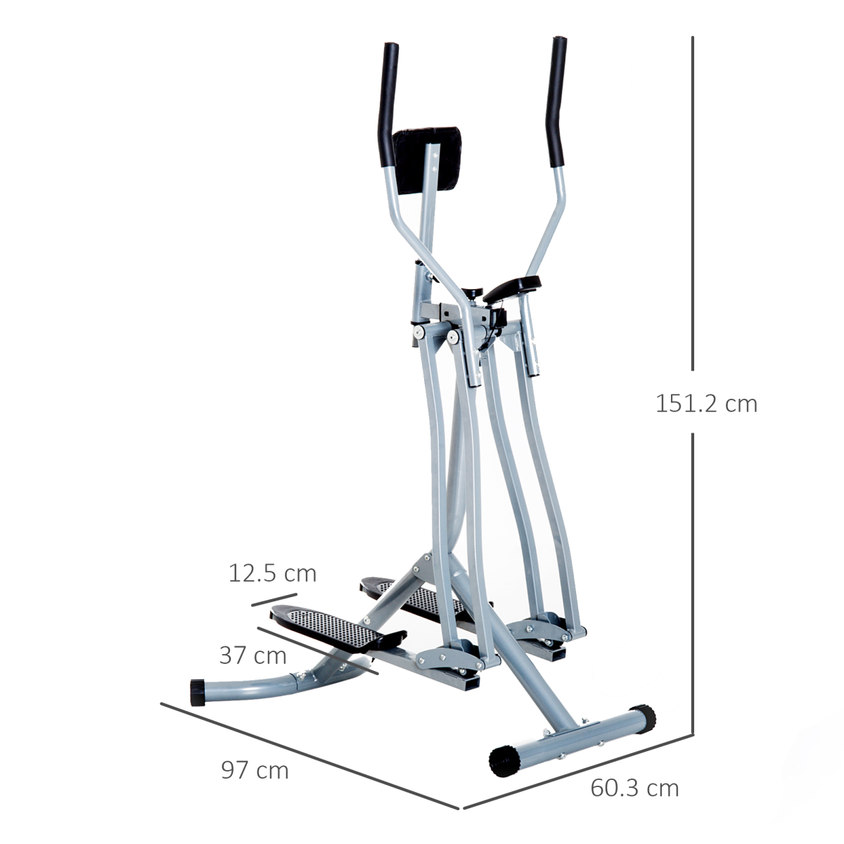 Air Walker Glider Cross Trainer Fitness Machine with LCD for Home Gym HOMCOM