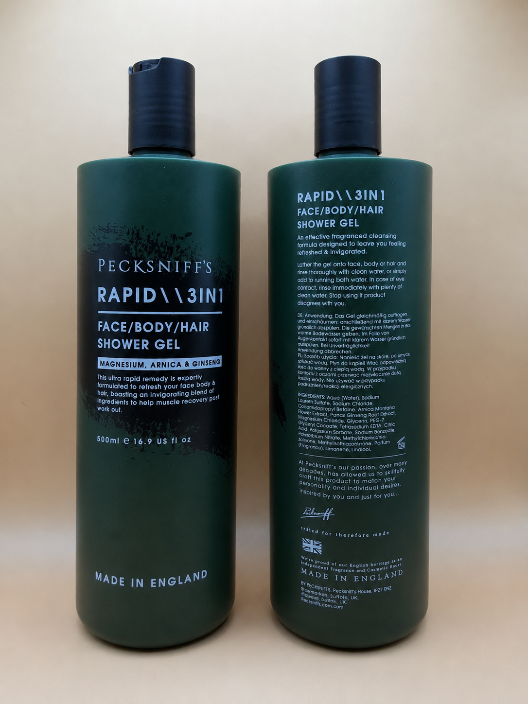 2x Pecksniffs Rapid 3In1 Shower Gel 500ml
