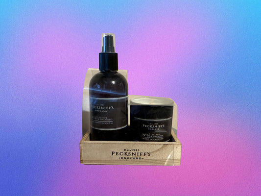 Pecksniff's Room Spray And Candle, leather and okamoss, Gift Set
