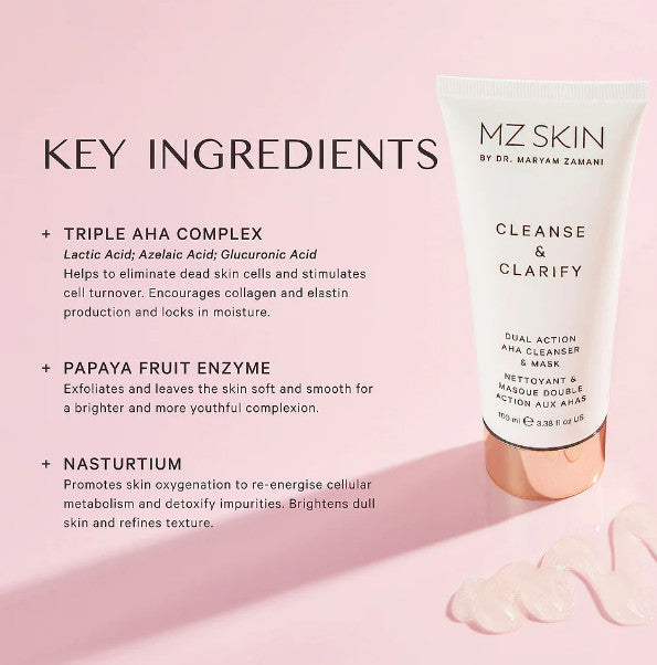 MZ Skin Cleanse & Clarify Dual Action AHA Cleanser & Mask ~ 100ml
