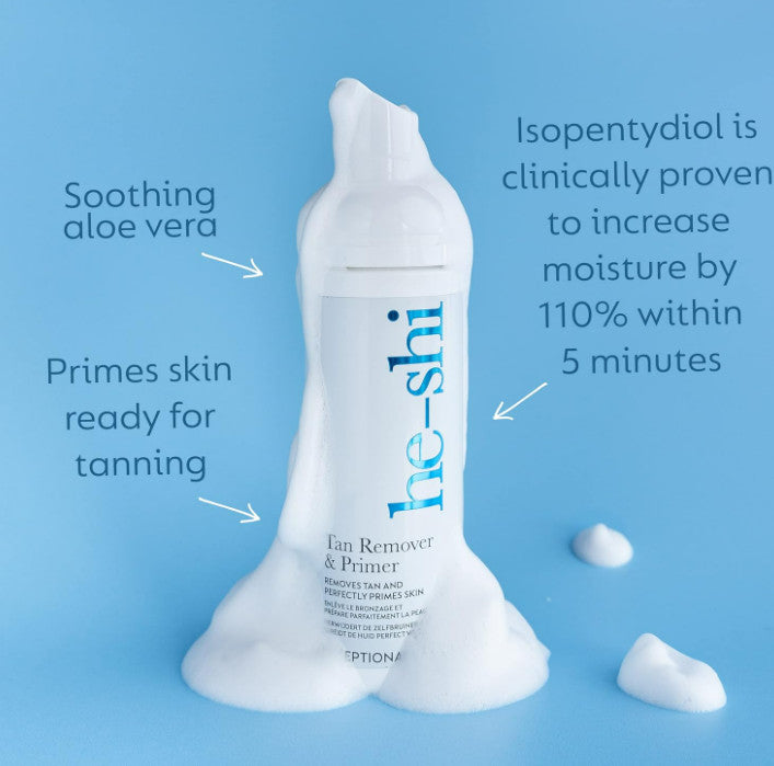 He-Shi Tan Remover & Primer, Award Winning Fake Tan Eraser - 5 Minute Fake Tan