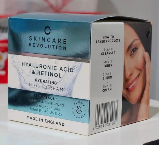 Skincare Revolution Hydrating Night Cream Hyaluronic  Retinol Moisturiser 50ml