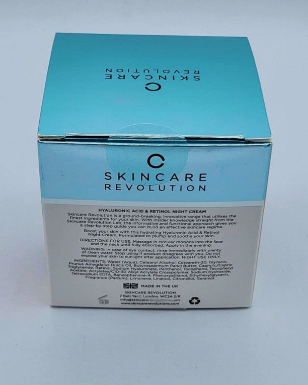 Skincare Revolution Hydrating Night Cream Hyaluronic  Retinol Moisturiser 50ml