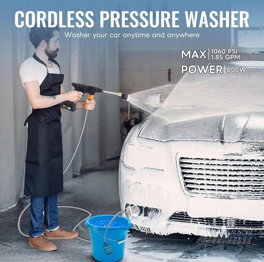 Cordless Power Washer Portable Pressure Washer 174PSI High Pressure Cleaner Jet