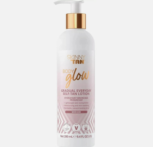Skinny Tan Body Glow Moisturising Gradual Tan Lotion  Medium 280ml