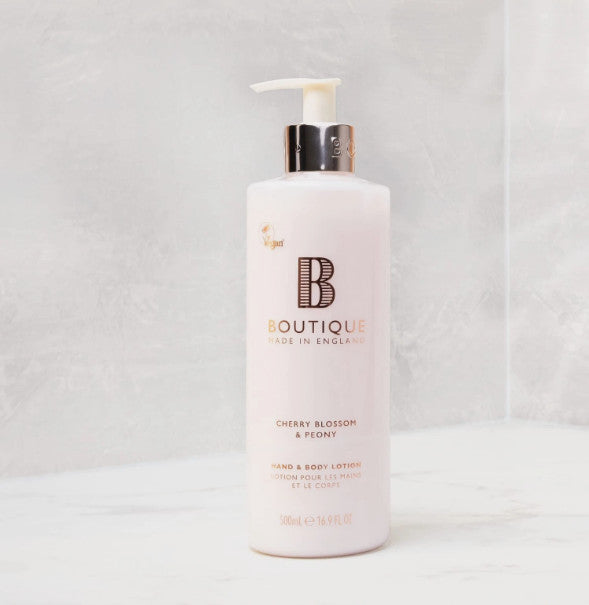 Boutique Cherry Blossom & Peony Fragrance Hand & Body Lotion 500ml – Vegan Bo...