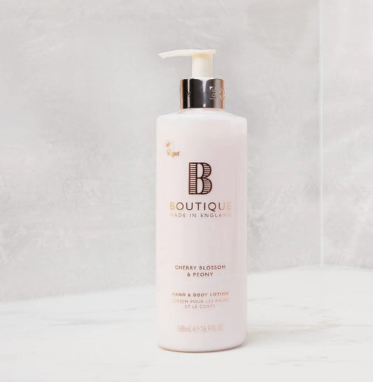 Boutique Cherry Blossom & Peony Fragrance Hand & Body Lotion 500ml – Vegan Bo...