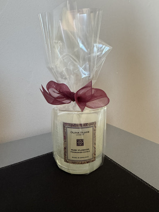 Designer Olivia Blake London Ruby Flowers Candles 110ml Gif