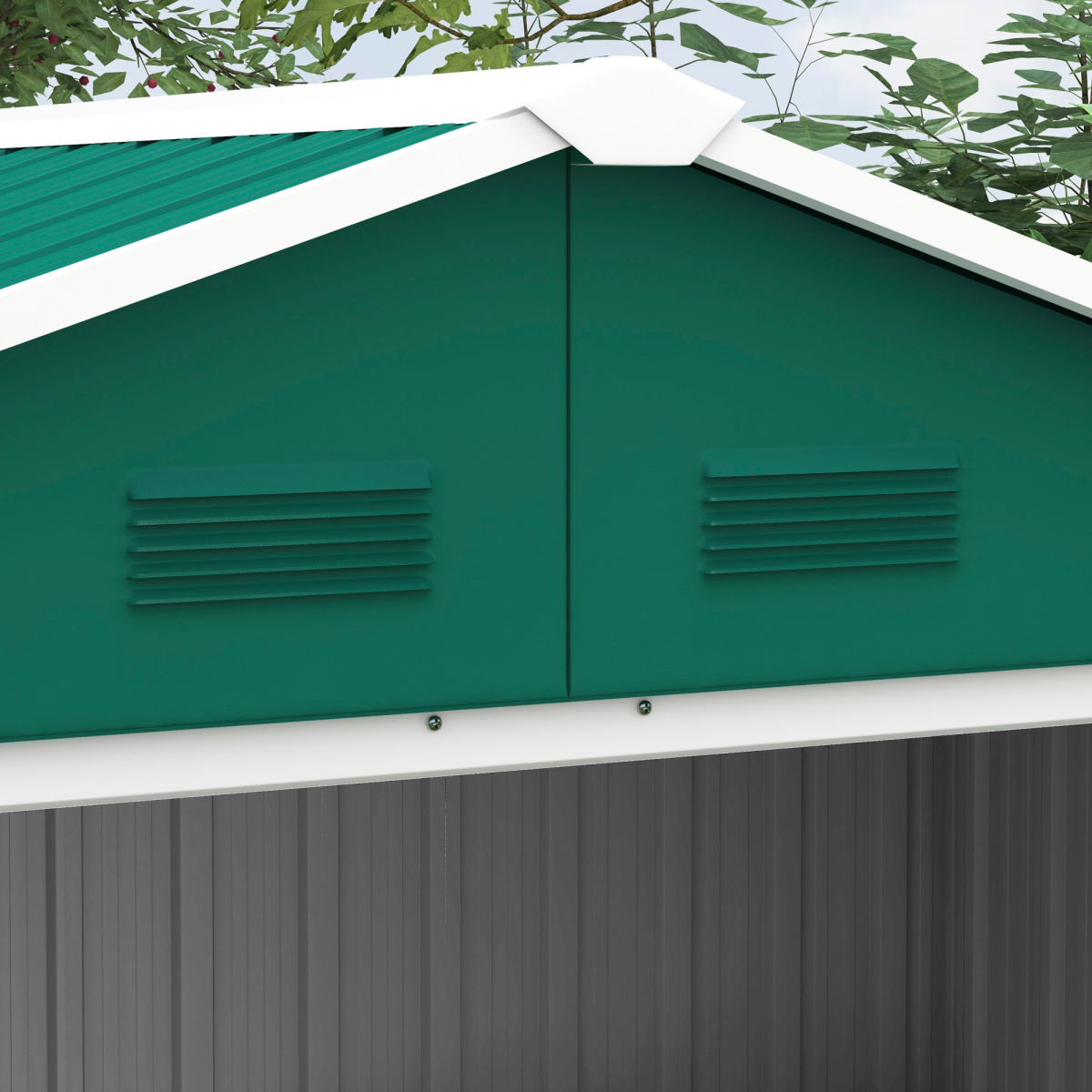 Outsunny 6.5x3.5ft Metal Garden Shed for Garden and Outdoor Storage, Green