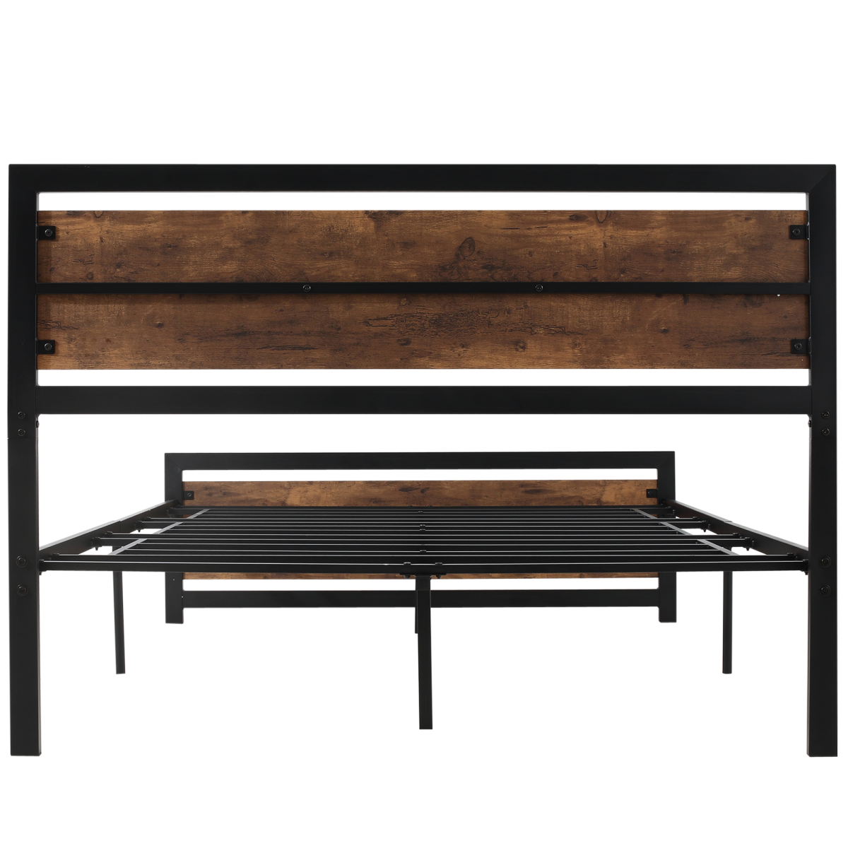 Double Size Metal Bed Frame w/ Headboard & Footboard, 144x195x103cm
