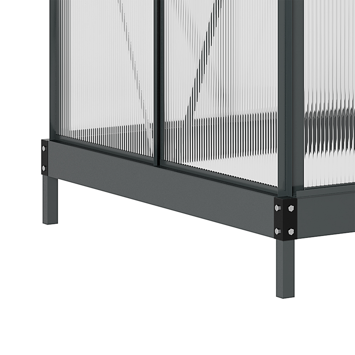 Polycarbonate Walk-In Garden Greenhouse Aluminium Frame w/ Slide Door 6 x 4ft