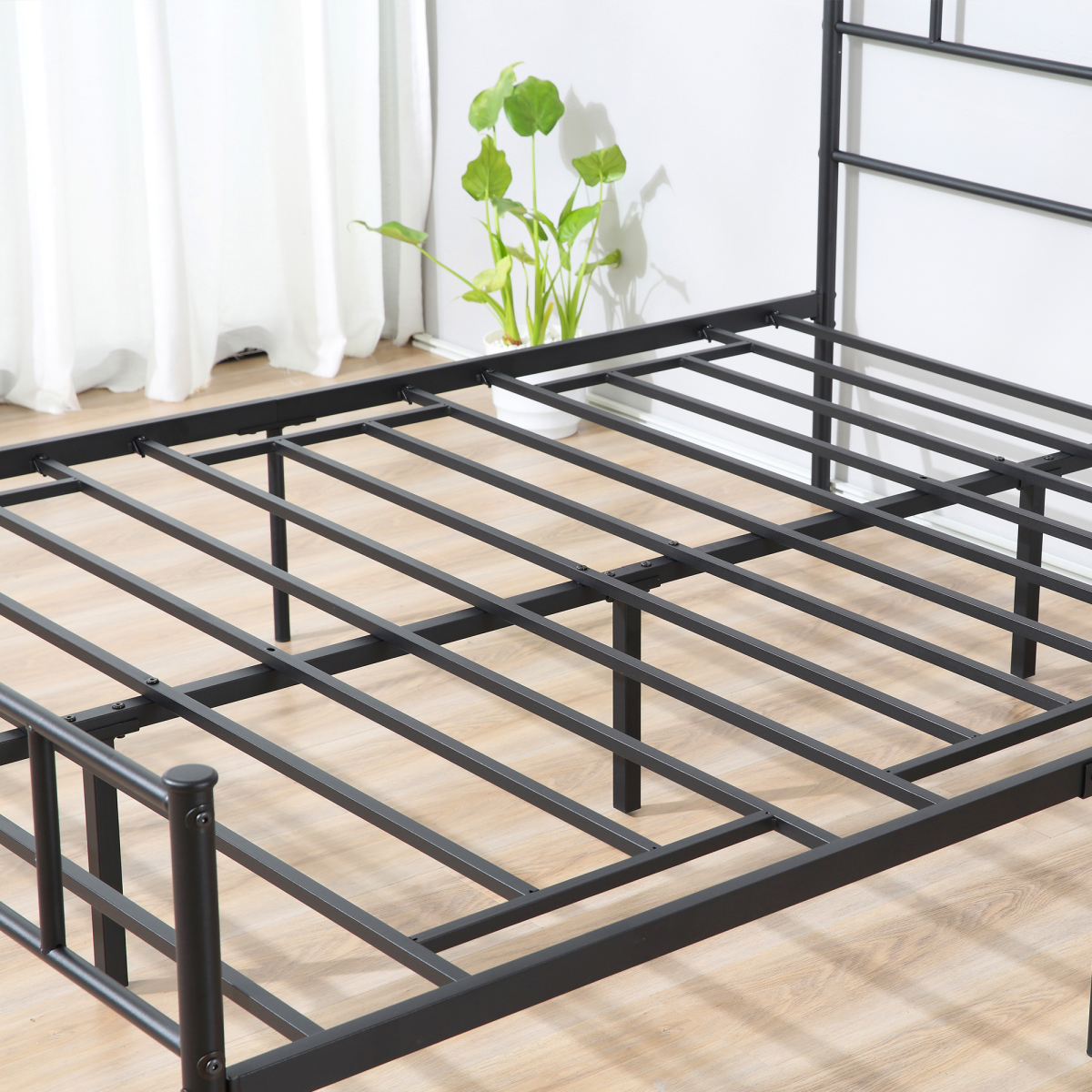 Double Metal Bed Frame w/ Headboard & Footboard, Underbed Storage Space