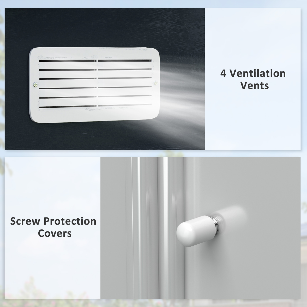 9 x 6FT Garden Roofed Metal Storage with Foundation Vent & Doors, Dark Grey