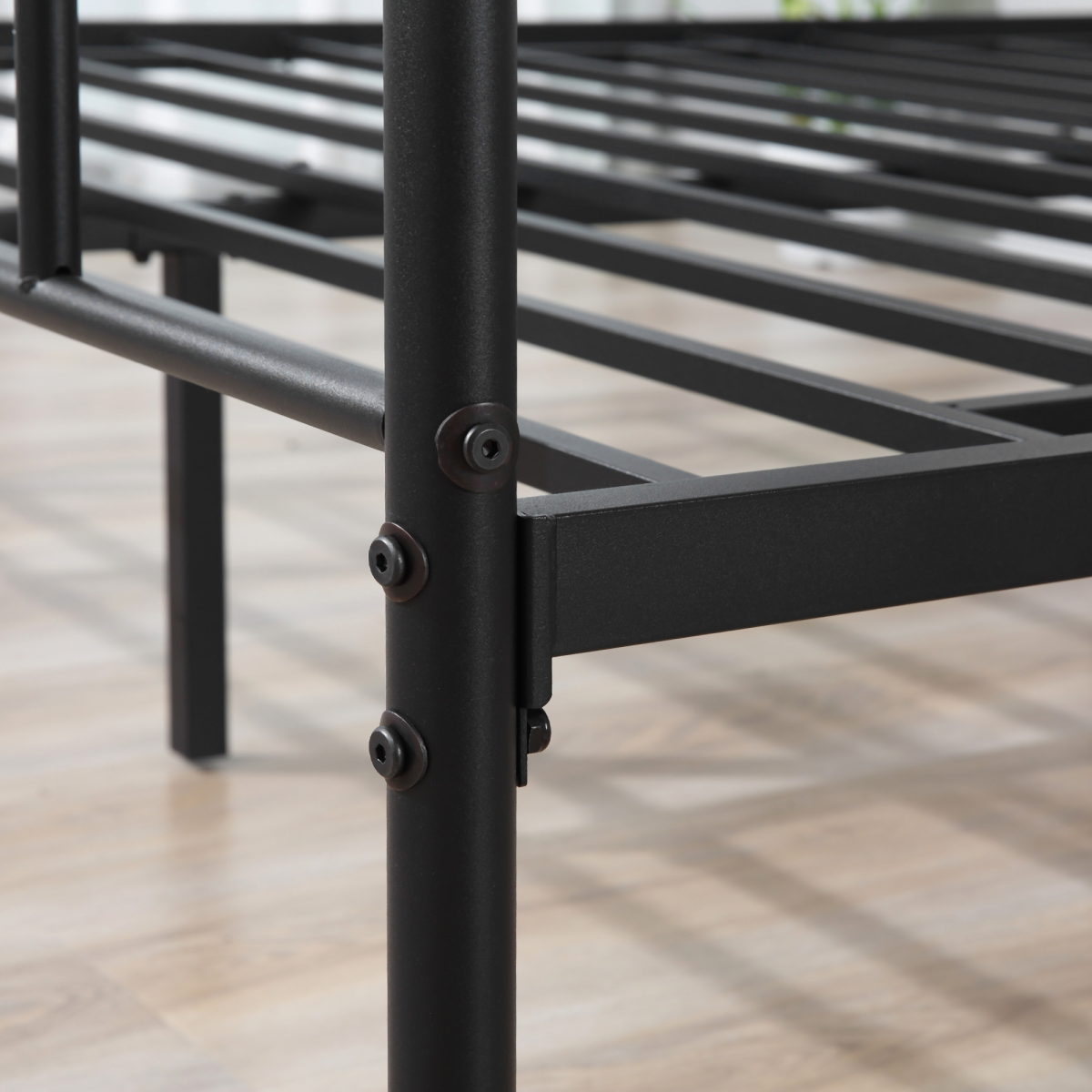 Double Metal Bed Frame w/ Headboard & Footboard, Underbed Storage Space