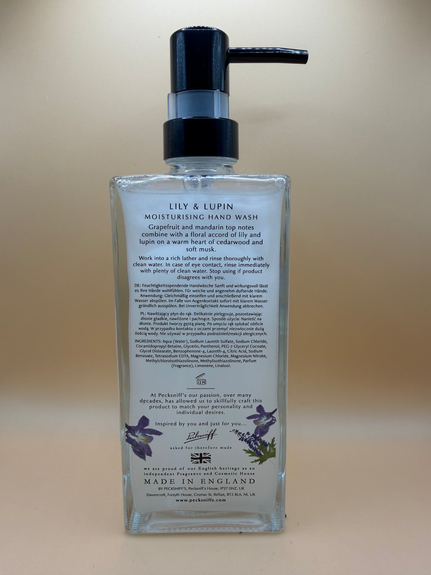Pecksniff’s Lily & Lupin Glass Hand Wash 500ml