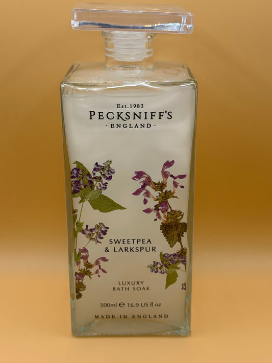 Pecksniff’s Sweetpea & Larkspur Bath Soak Glass 500ml
